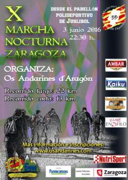 Este viernes tendrá lugar la X Marcha Nocturna de Zaragoza