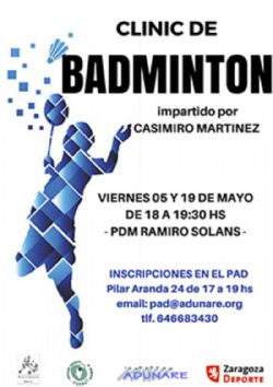 Este viernes, Clínic de Bádminton en el PDM Ramiro Solans (Oliver)