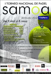 Las inscripciones al Torneo de Pádel SAMOA finalizan el lunes, 4 de abril, a las 20 horas