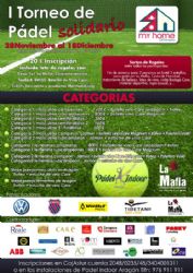 Abiertas las inscripciones para el «I Trofeo Solidario de Pádel»