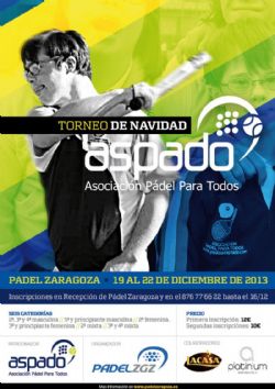Pádel Zaragoza organiza el Torneo ASPADO