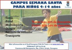Campus de Semana Santa en el Real Zaragoza Club de Tenis