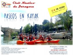 El Club Náutico de Zaragoza ofrece paseos en Kayak por el Ebro 