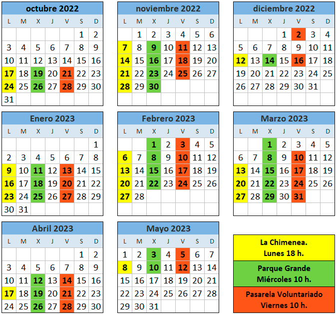 Calendario Andadas 2022/2023