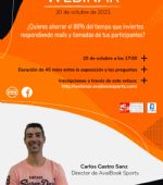 Webinar gratuito Avaibook Sports: ¿Cómo ahorrar el 80% de tu tiempo de atención al participante?