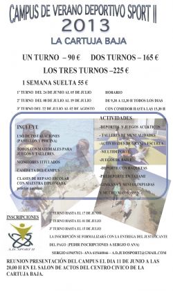 Campus de verano deportivo «Sport II» Campus de verano deportivo «Sport II»