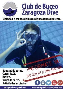 Primeros bautizos de buceo en el Palacio de Deportes de Zaragoza