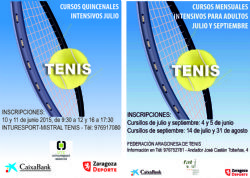 Cursos intensivos de tenis en julio y septiembre