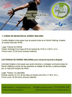 ACTIVIDADES de INICIACIÓN al NORDIC WALKING en MAYO ACTIVIDADES de INICIACIÓN al NORDIC WALKING en MAYO