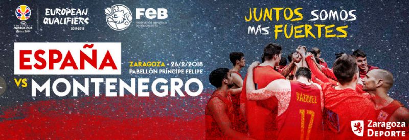 España - Montenegro el 26 de febrero en Zaragoza