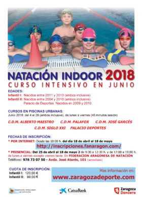 Cursillos intensivos de natación para niños en junio