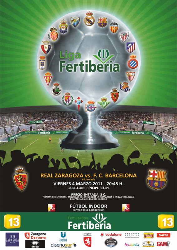 Real Zaragoza - F. C. Barcelona. Liga Fertiberia de Fútbol Indoor