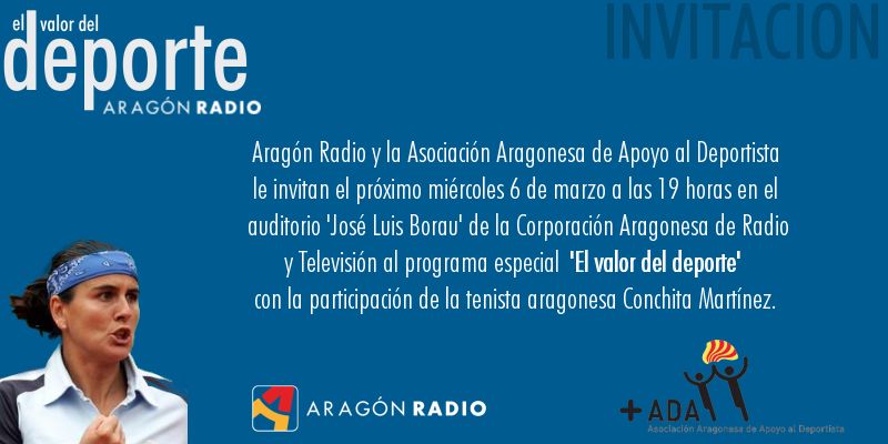 Programa especial abierto al público sobre «El valor del deporte» en Aragón Radio