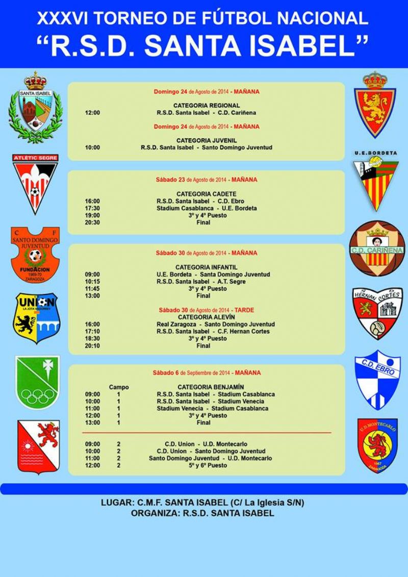 XXXVI Torneo Nacional de Fútbol «R. S. D. Santa Isabel». Categorías Regional y Juvenil