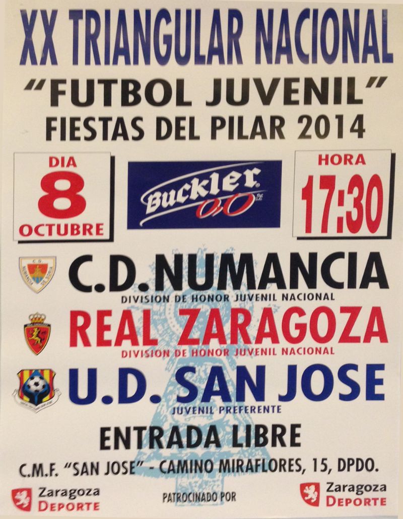 XX Triangular Nacional de Fútbol Juvenil «Fiestas del Pilar 2014»