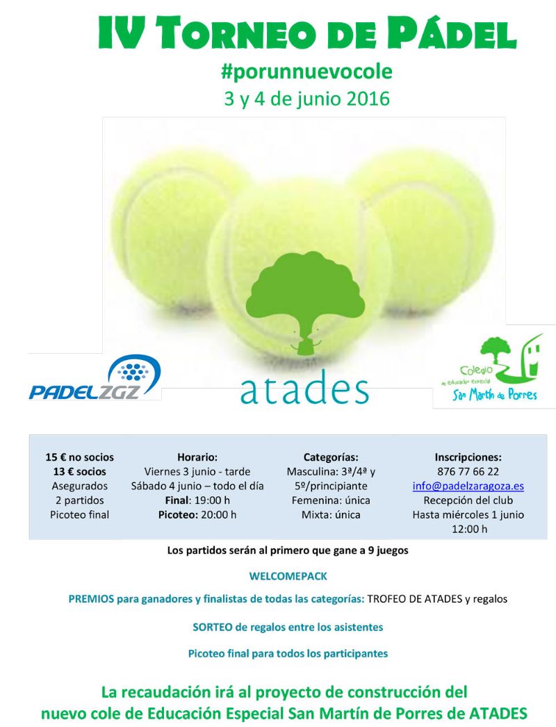 IV Torneo Solidario de Pádel ATADES