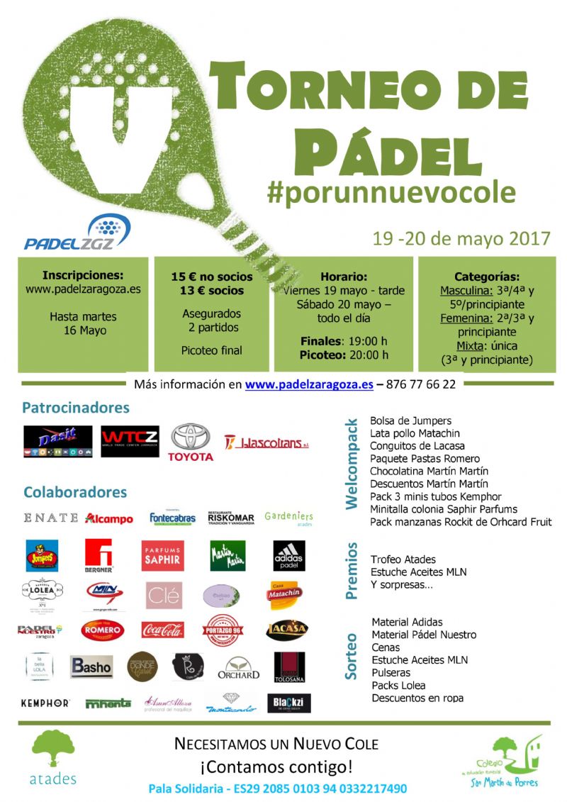 V Torneo Solidario de Pádel ATADES 