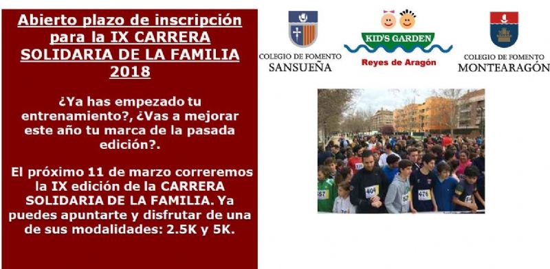 IX CARRERA SOLIDARIA DE LA FAMILIA 2018