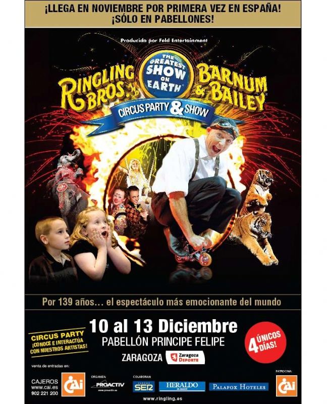 El Circo RINGLING BROS. AND BARNUM & BAILEY® llega a Zaragoza