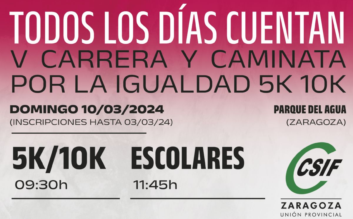 V Carrera y Caminata por la Igualdad 5k 10k «Todos los días cuentan»