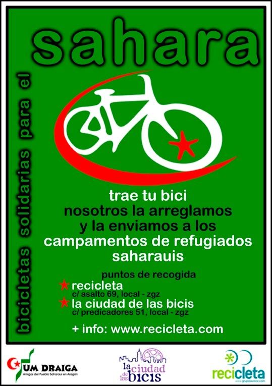 Bicicletas Solidarias para el Sahara. Si tienes una bici que no utilizas dale un uso solidario 