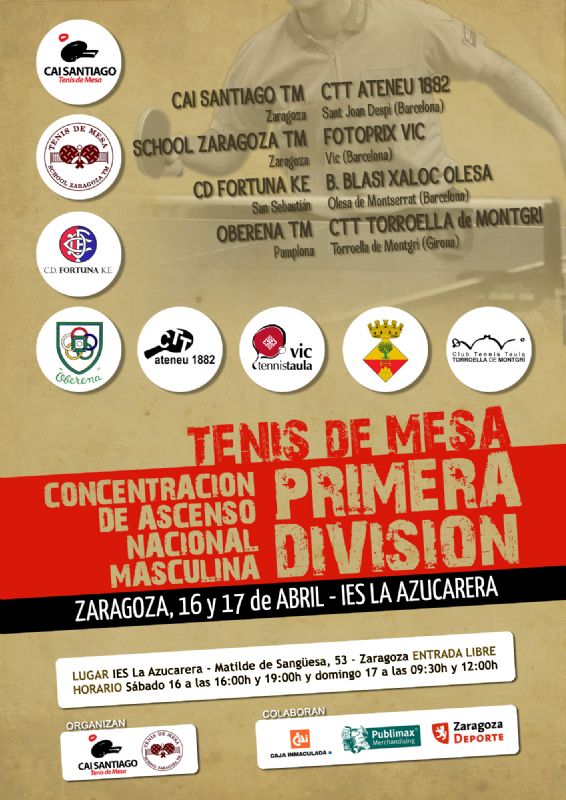 Concentración de ascenso a Primera División Nacional Masculina de Tenis de Mesa