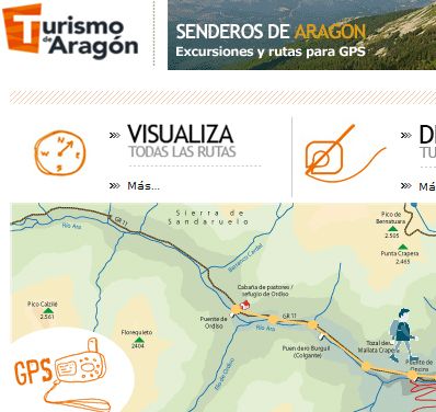 «Senderos de Aragón», página web con casi 600 excursiones y rutas para GPS por los caminos aragoneses