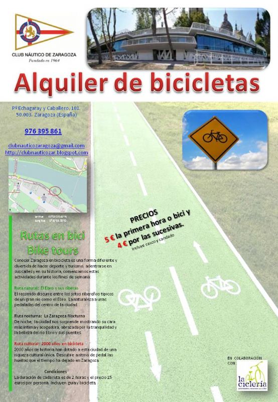 El Club Náutico ofrece canoas y bicis para disfrutar del Ebro