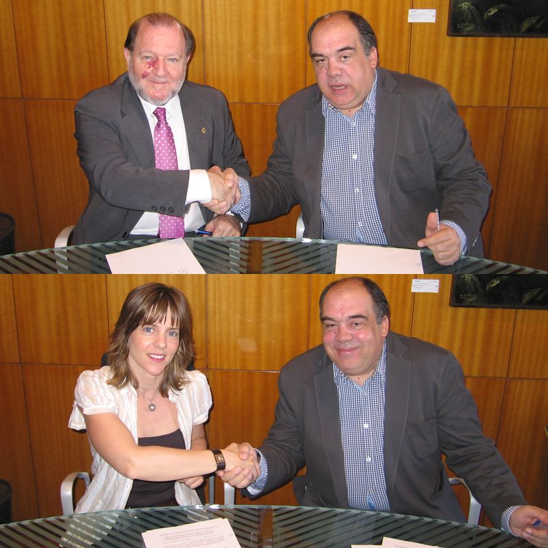 Firma de los primeros miembros asociados del «Observatorio del Deporte de Zaragoza»