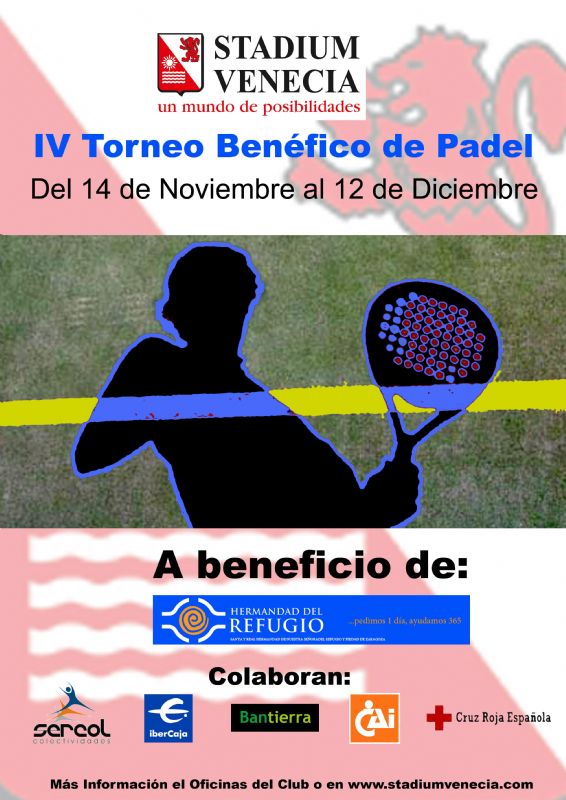 Torneo de Pádel a beneficio de la «Hermandad de El Refugio» en Stadium Venecia