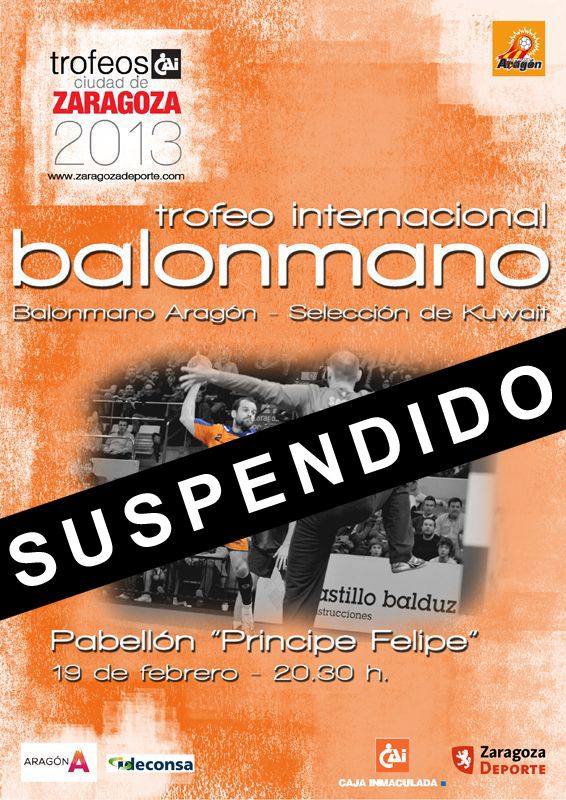 Suspendido el Trofeo Internacional «CAI - Ciudad de Zaragoza» de Balonmano