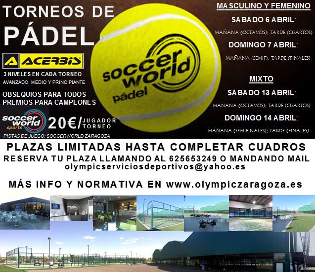 Inscripciones abiertas para el Torneo de Pádel ACERBIS