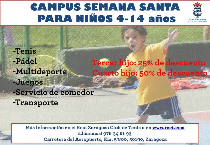 Campus de Semana Santa en el Real Zaragoza Club de Tenis