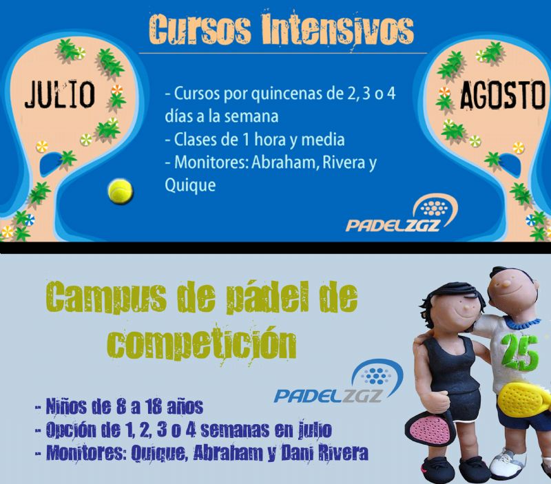 Cursos Intensivos y Campus de Verano 2014 en Pádel Zaragoza