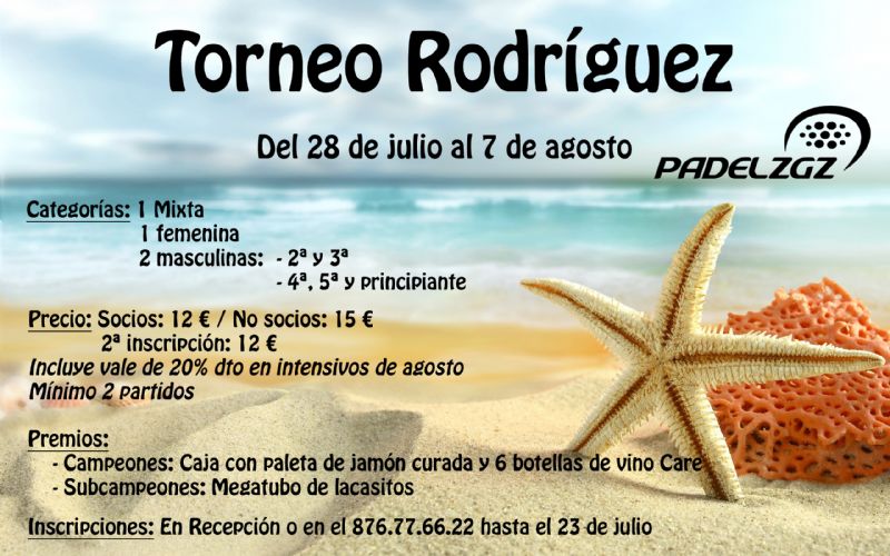 Inscripciones abiertas para el Torneo Rodríguez de Pádel Zaragoza