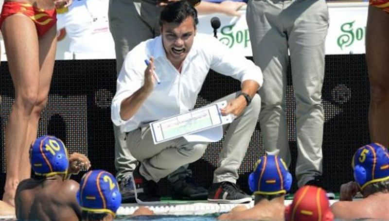 El seleccionador de waterpolo, Gabi Fernández, en Zaragoza