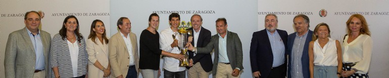 Zaragoza homenajea al futbolista zaragozano Jesús Vallejo tras ganar la Eurocopa Sub 21 con la Selección Española