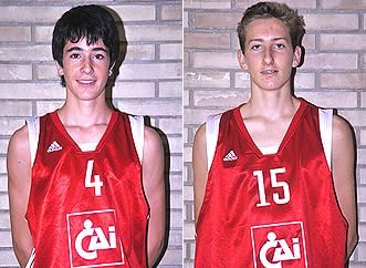 Javier Marín y Juan Candil, del CAI Zaragoza Cadete, con la selección española U15