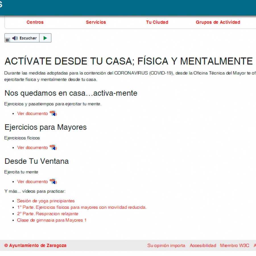 La Concejalía de Mayores promueve la actividad física y mental desde casa para mantener hábitos saludables durante el confinamiento