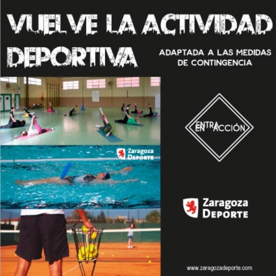 Zaragoza Deporte reanuda los cursillos de gimnasia, natación, tenis y patinaje de velocidad