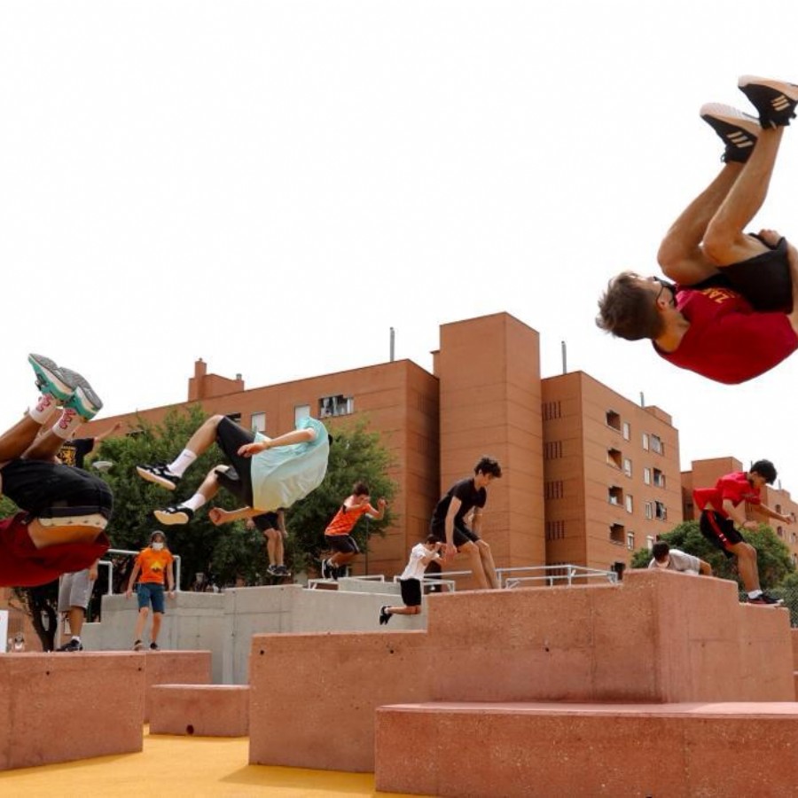 Zaragoza estrena su primera pista de parkour situada en el barrio del Actur