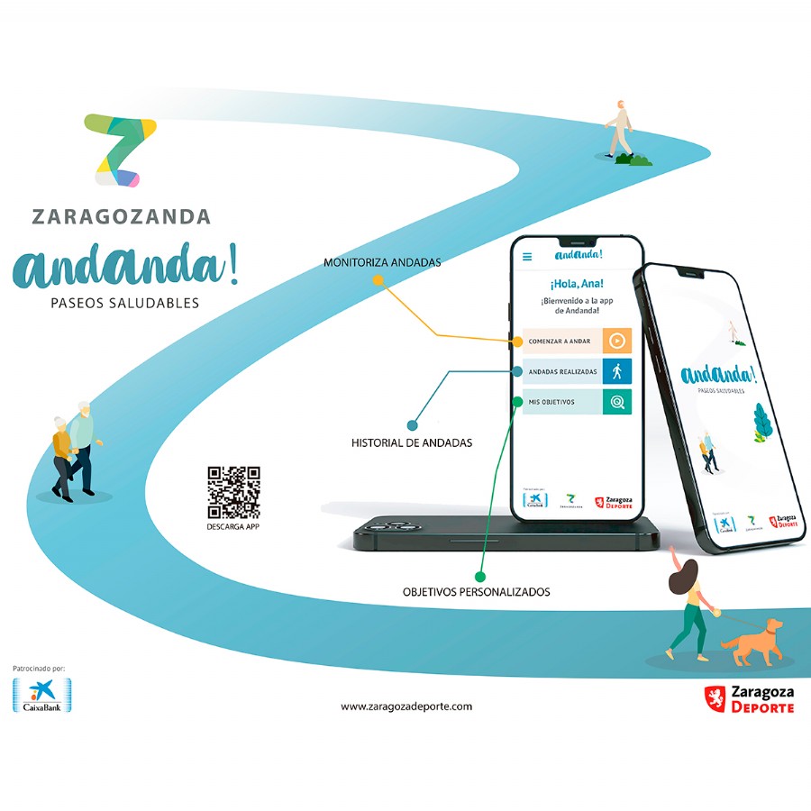 Zaragoza Deporte lanza la nueva app Andanda! para fomentar el ejercicio físico a través de una acción tan cotidiana y saludable como es caminar