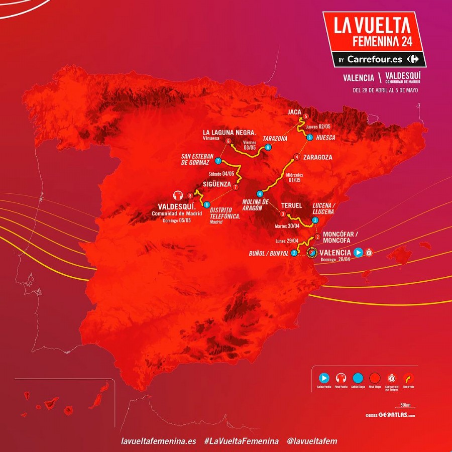La II edición de la Vuelta Ciclista a España Femenina tendrá un final de etapa en Zaragoza