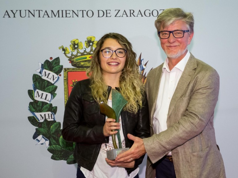 El Ayuntamiento entrega los Premios Zaragoza, Mujer y Deporte 2018 a la patinadora Nerea Langa y al club Sala Zaragoza