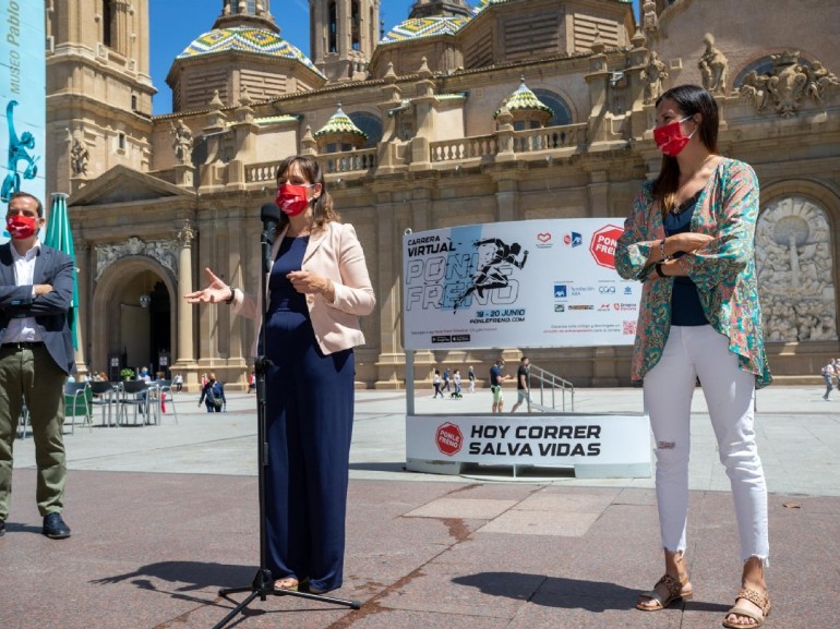 Zaragoza se une a la iniciativa solidaria Ponle Freno como sede embajadora de su nueva carrera virtual. Foto: Dani Marcos