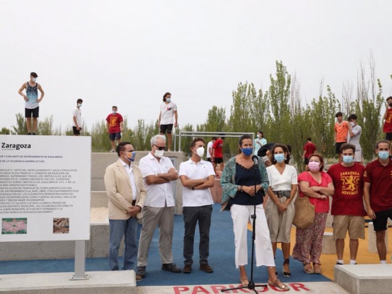 Zaragoza estrena su primera pista de parkour situada en el barrio del Actur