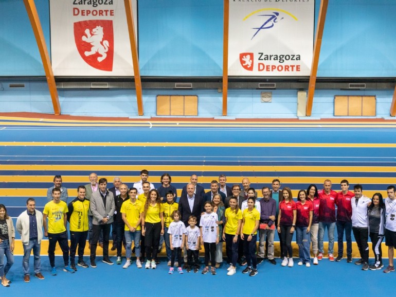 Inauguración nueva pista de atletismo del Palacio de Deportes de Zaragoza