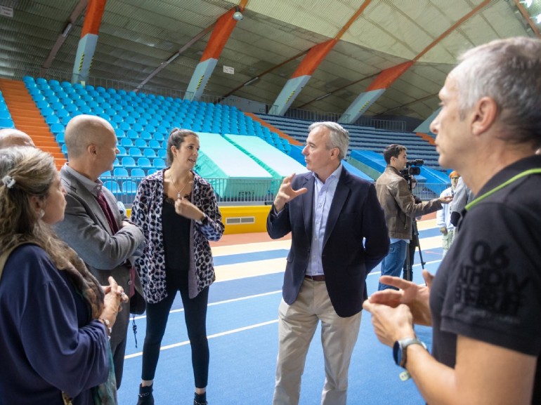 Inauguración nueva pista de atletismo del Palacio de Deportes de Zaragoza