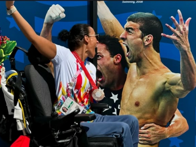 Teresa Perales Fernández y Michael Phelps Fuente Instagram @teresaperales