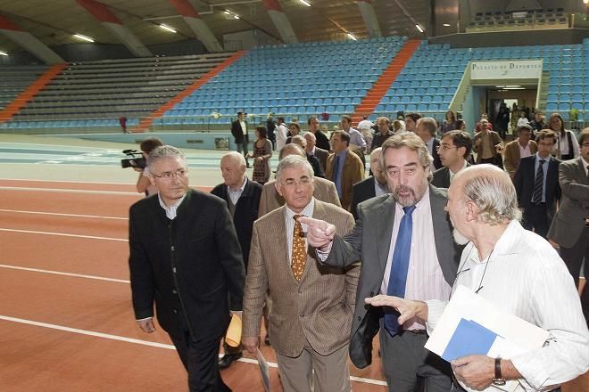 Visita de las reformas del Palacio de Deportes de Zaragoza, 27 de octubre de 2009